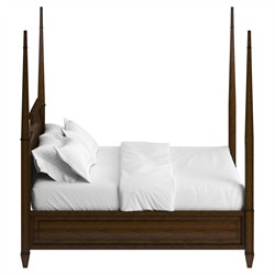 Gatlin Updated Traditional Brown Wood Four Poster Bed - Queen|