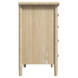 Melvin Updated Traditional Beige Wood Scalloped Bachelor Chest|