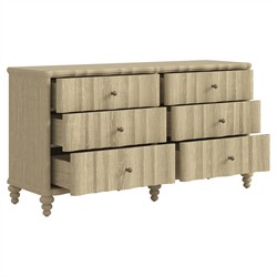 Eren Updated Traditional Beige Wood Double Dresser|
