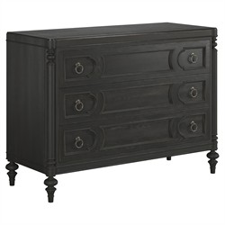 John Updated Traditional Black Pine Wood Bachelor Chest|