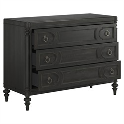 John Updated Traditional Black Pine Wood Bachelor Chest|