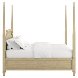 Gatlin Updated Traditional Beige Wood Four Poster Bed - King|