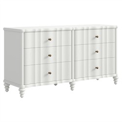 Eren Updated Traditional White Wood Double Dresser|