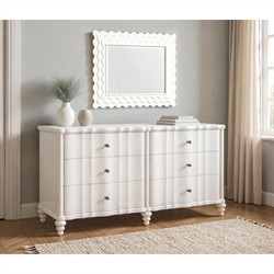 Eren Updated Traditional White Wood Double Dresser|