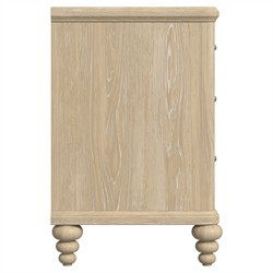 Eren Coastal Beach Light Brown Wood Wide Nightstand|