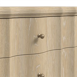 Eren Coastal Beach Light Brown Wood Wide Nightstand|