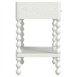 Bryer Modern Classic White Wood Spindle Nightstand|