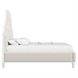 Joe Updated Traditional White Wood Tufted Bed - Queen|
