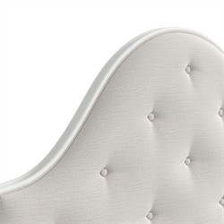 Joe Updated Traditional White Wood Tufted Bed - Queen|