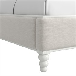 Joe Updated Traditional White Wood Tufted Bed - Queen|