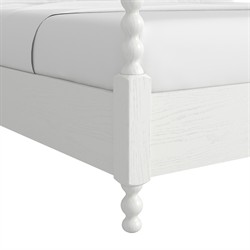 Dane Updated Traditional White Wood Canopy Spindle Bed - Queen|
