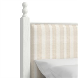 Dane Updated Traditional White Wood Finial Spindle Bed - Queen|