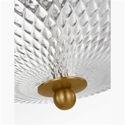 Lucinda Updated Traditional Glass Globe Burnished Brass Single Pendant|