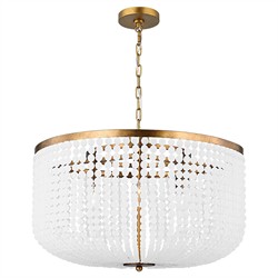 Bellecour Traditional Frosted Acrylic Beads Vintage Gild Chandelier - 24"|