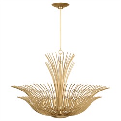 Dorelle French Country Gild Fluted Brass Chandelier - 28"|