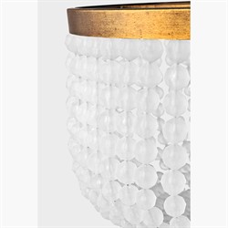 Bellecour Traditional Frosted Acrylic Beads Vintage Gild Flush Mount|