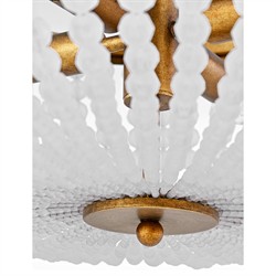 Bellecour Traditional Frosted Acrylic Beads Vintage Gild Flush Mount|