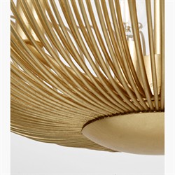 Dorelle French Country Gild Fluted Brass Semi Flush Mount|