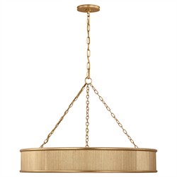 Ritz Traditional Drum Silk Screen Gild Chandelier - 27"|