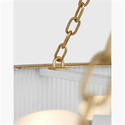 Ritz Traditional Drum Silk Screen Gild Chandelier - 27"|