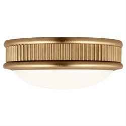 Ritz Traditional Drum Silk Screen Gild Flush Mount - 8"|