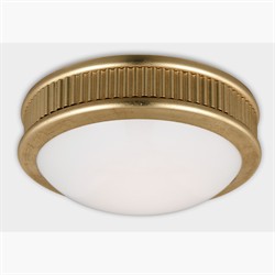 Ritz Traditional Drum Silk Screen Gild Flush Mount - 8"|