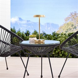 Tepa Modern Classic Natural Brass Rechargeable Outdoor Table Lamp|