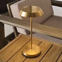 Tepa Modern Classic Natural Brass Rechargeable Outdoor Table Lamp|