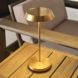 Tepa Modern Classic Natural Brass Rechargeable Outdoor Table Lamp|