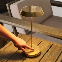 Tepa Modern Classic Natural Brass Rechargeable Outdoor Table Lamp|