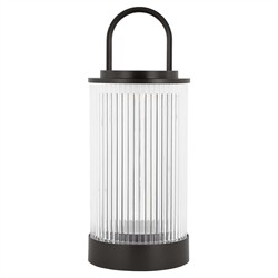 Tawa Modern Fluted Glass Bronze Brass Rechargeable Outdoor Table Lamp|