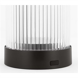 Tawa Modern Fluted Glass Bronze Brass Rechargeable Outdoor Table Lamp|