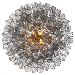 Corin Updated Traditional Smoke Glass Aged Brass 20 Light Chandelier|