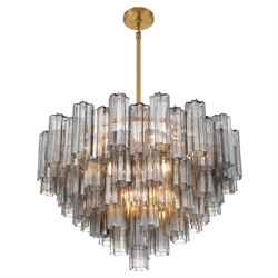 Corin Updated Traditional Smoke Glass 16 Light Chandelier|