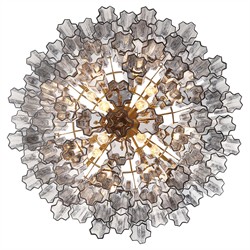 Corin Updated Traditional Smoke Glass 16 Light Chandelier|