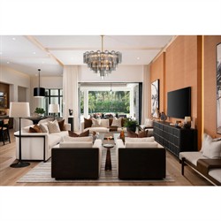 Corin Updated Traditional Smoke Glass 16 Light Chandelier|