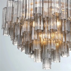Corin Updated Traditional Smoke Glass 16 Light Chandelier|