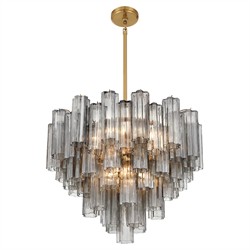 Corin Updated Traditional Smoke Glass 12 Light Chandelier|