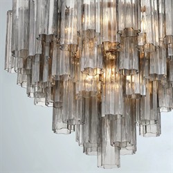 Corin Updated Traditional Smoke Glass 12 Light Chandelier|