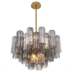 Corin Updated Traditional Smoke Glass 9 Light Chandelier|