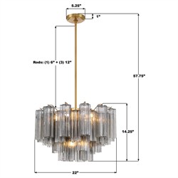 Corin Updated Traditional Smoke Glass 9 Light Chandelier|