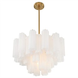 Corin Updated Traditional White Glass 9 Light Chandelier|