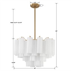 Corin Updated Traditional White Glass 9 Light Chandelier|