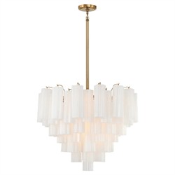 Corin Updated Traditional White Glass 12 Light Chandelier|