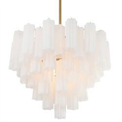 Corin Updated Traditional White Glass 12 Light Chandelier|