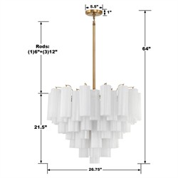 Corin Updated Traditional White Glass 12 Light Chandelier|