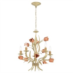 Maribel Updated Traditional Sage Rose Floral Chandelier|
