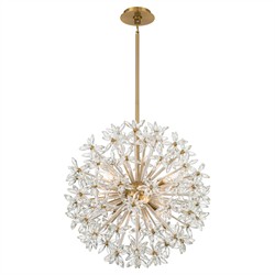 Adalia Modern Classic Aged Brass Crystal 6 Light Chandelier|