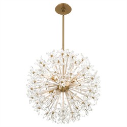 Adalia Modern Classic Aged Brass Crystal 6 Light Chandelier|