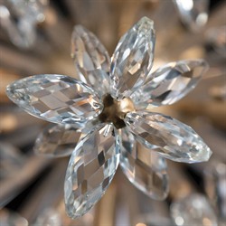 Adalia Modern Classic Aged Brass Crystal 6 Light Chandelier|